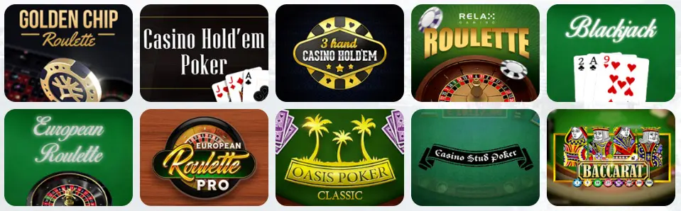 Jeux de table au Crypto Royal Casino