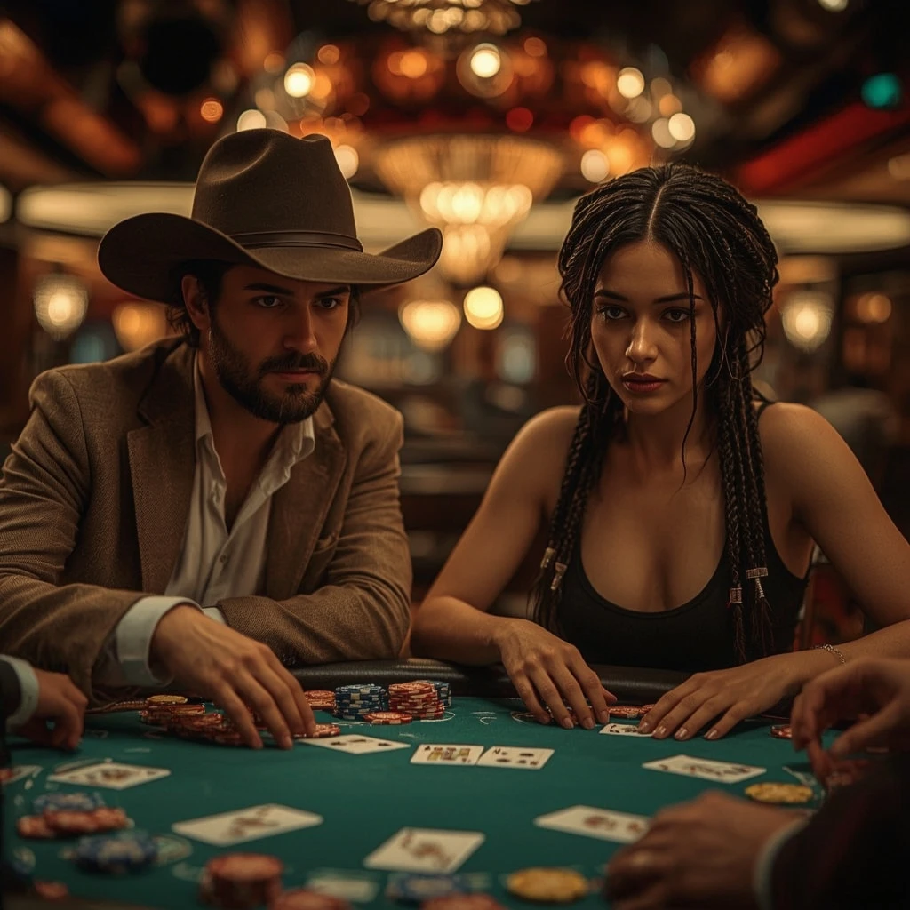 photo de deux joueurs jouant au poker au Crypto Royal Casino