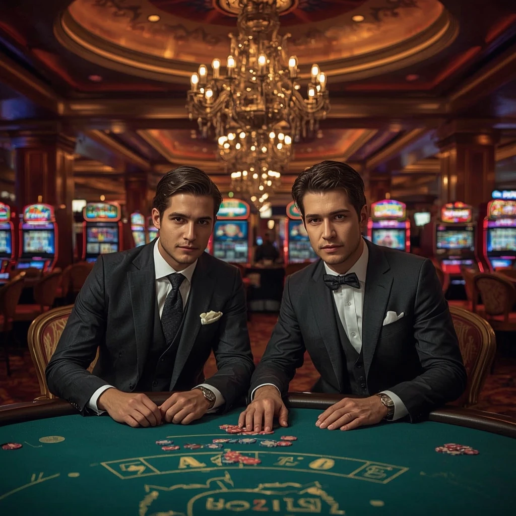 Deux joueurs de poker dans un Crypto Royal Casino